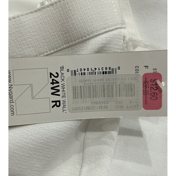 TanJay Straight Leg Ankle Pants Solid White Sz 24W Elastic Waist Minimalist NWT - Picture 7 of 9